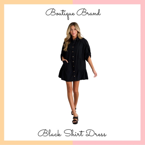 Lulus Dresses & Skirts - Black Mini Shirt Dress